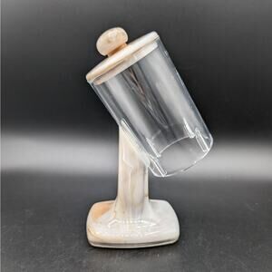 Vintage Cup Dispenser holder Plastic Marbled Free Standing Bathroom 1980s